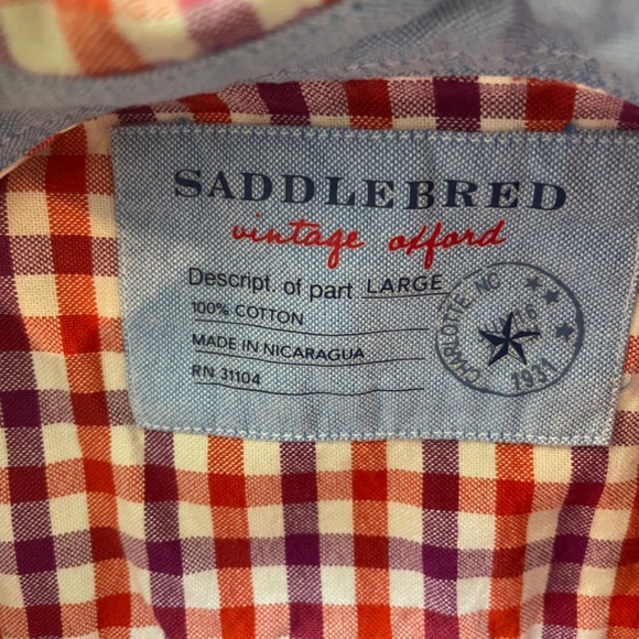 Men’s Saddlebred Long Sleeve Button Down Shirt, Size L - Picture 2 of 3